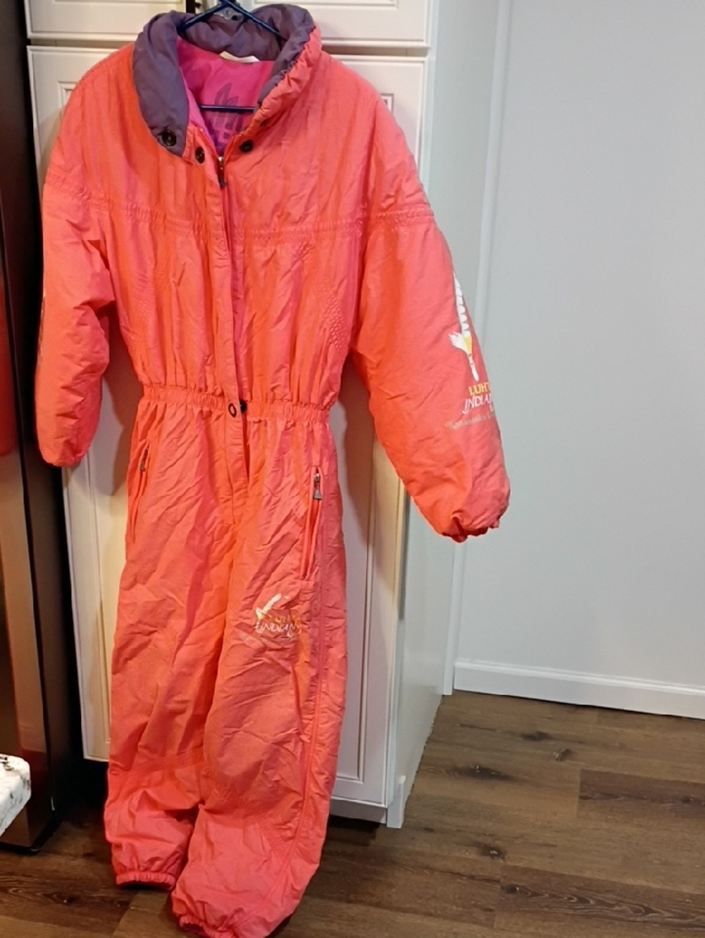 Vintage Luhta  Coral Pink Women’s One-Piece Snow Jumpsuit